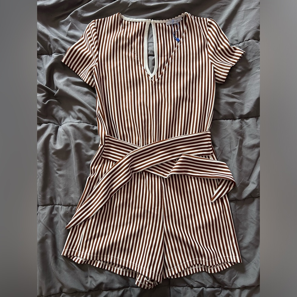 ZARA STRIPED ROMPER